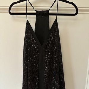 Black Sequin Spagetti Strap